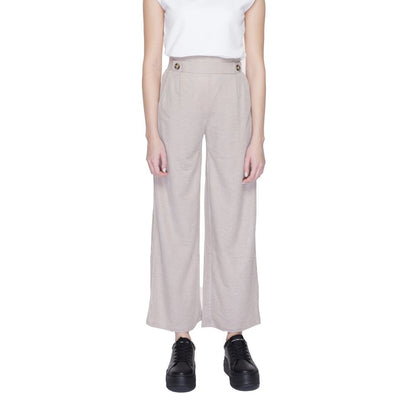Gray Viscose Casual Pants