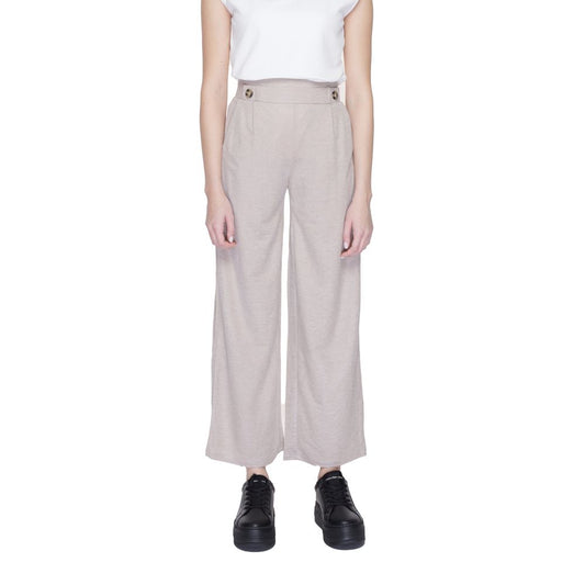 Gray Viscose Casual Pants