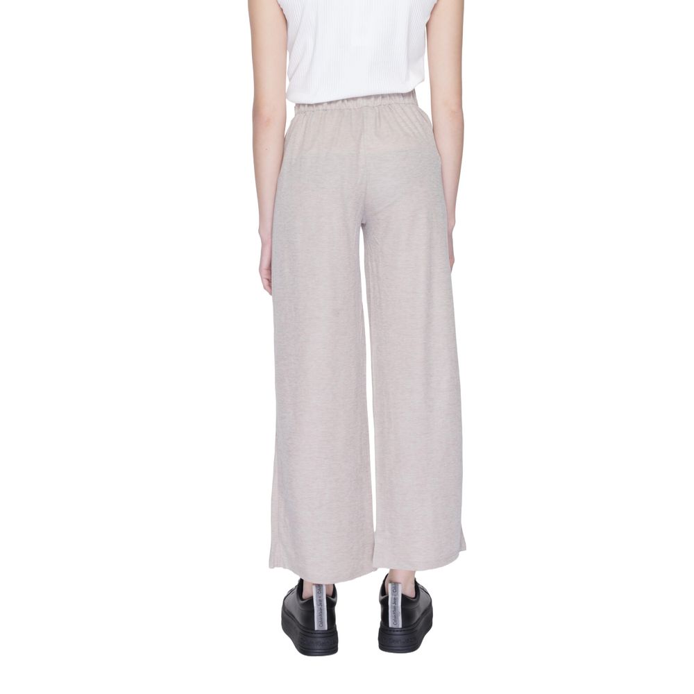Gray Viscose Casual Pants