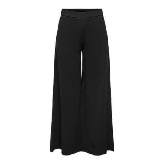 Black Recycled Polyester Casual Pants