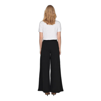 Black Recycled Polyester Casual Pants