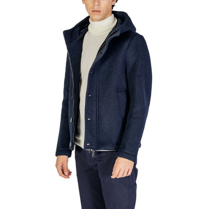 Blue Polyester Jackets & Coat