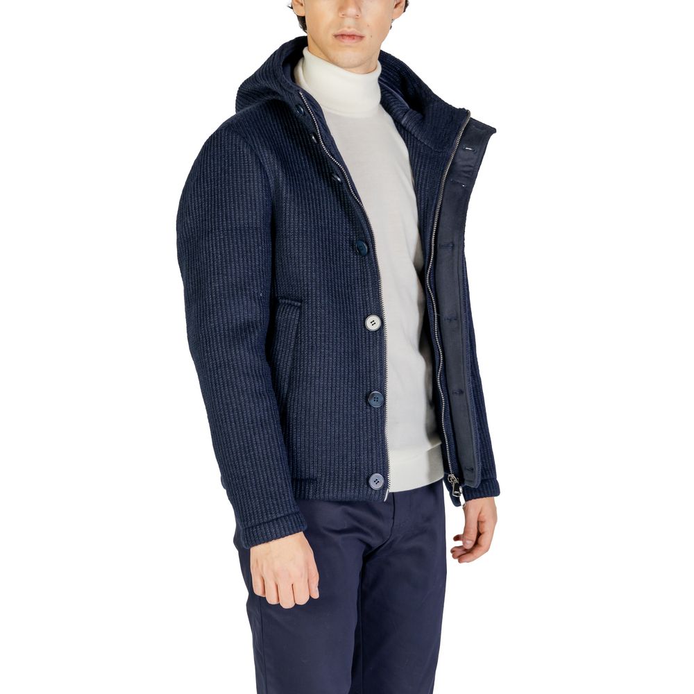 Blue Polyester Jackets & Coat