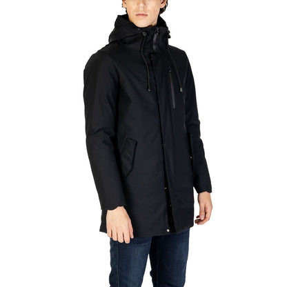 Black Nylon Jackets & Coat