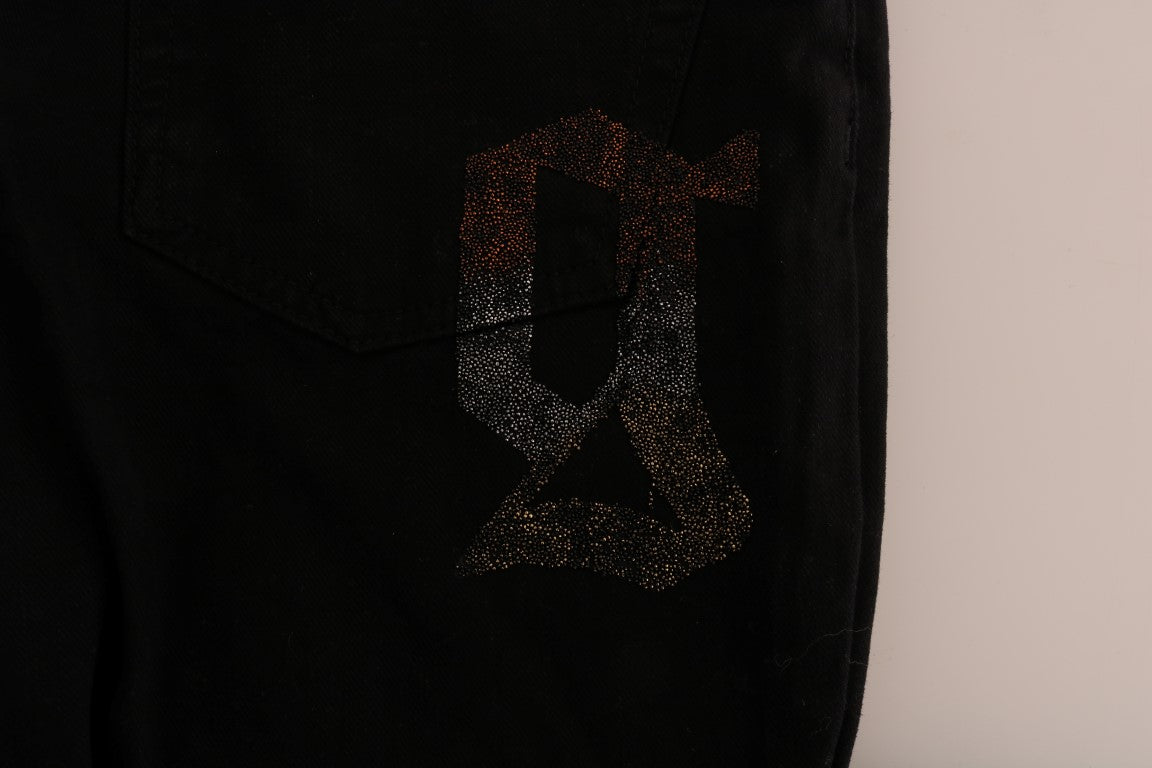 Black Cotton Denim Stretch Regular Fit Jeans