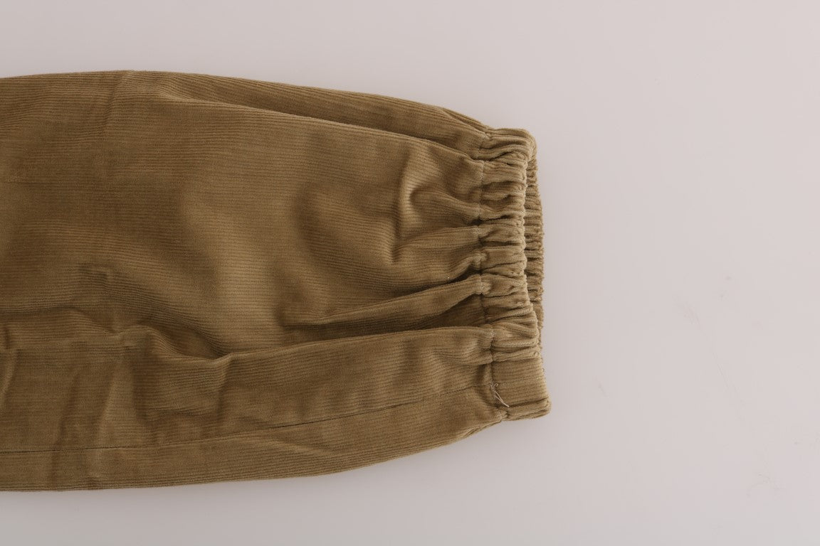 Beige Cotton Corduroys Pants