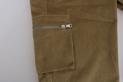Beige Cotton Corduroys Pants