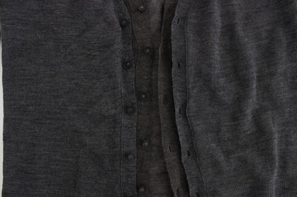 Gray Wool Button Cardigan Sweater