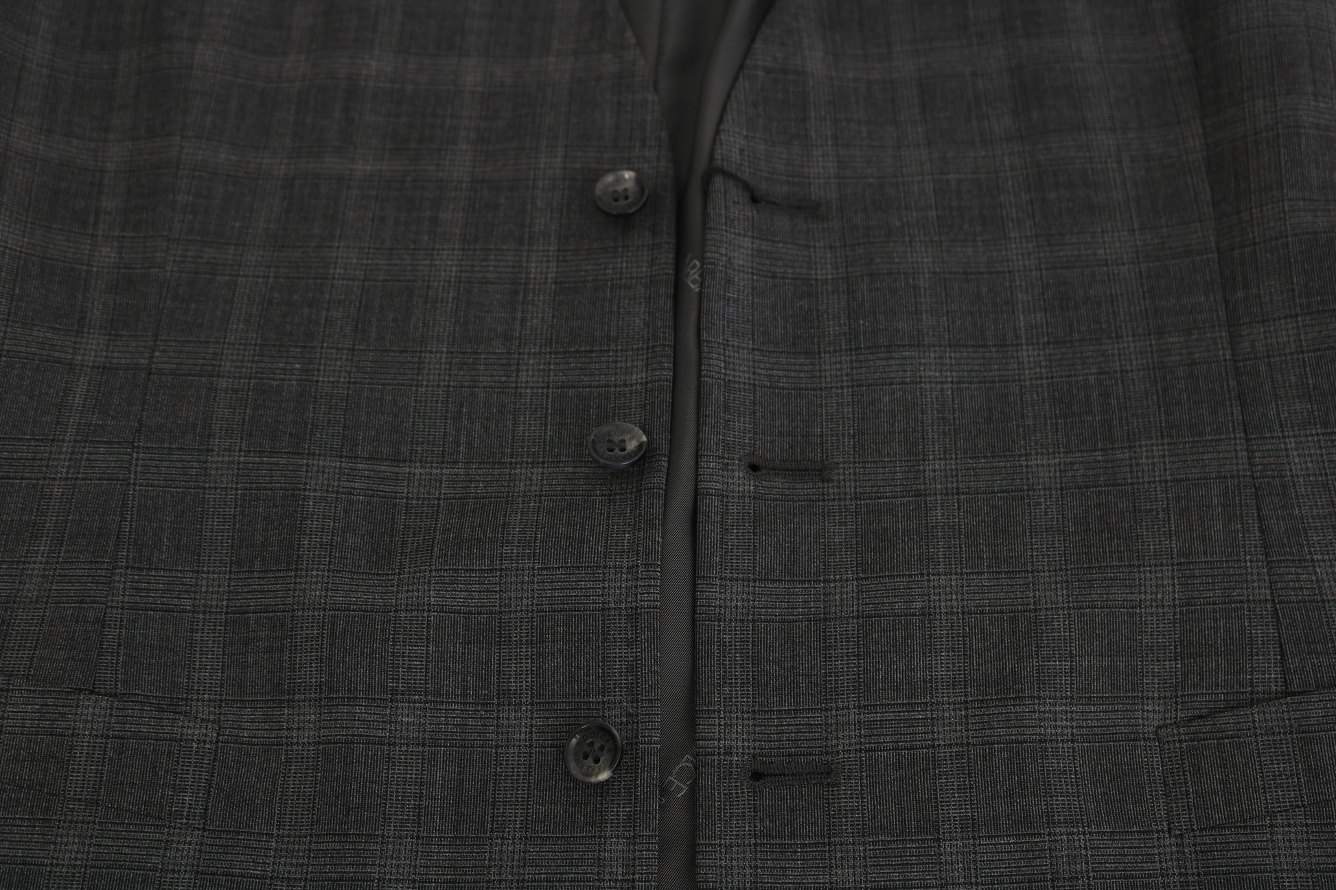 Gray Wool STAFF Checkered Stretch Vest