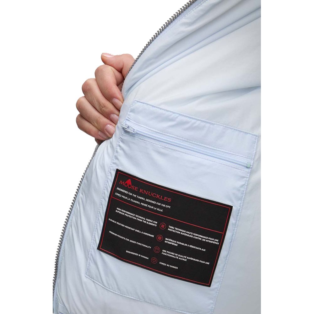 Light Blue Nylon Women Jacket