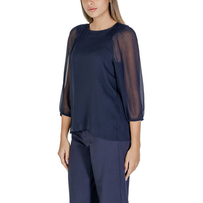 Blue Polyester Blouse