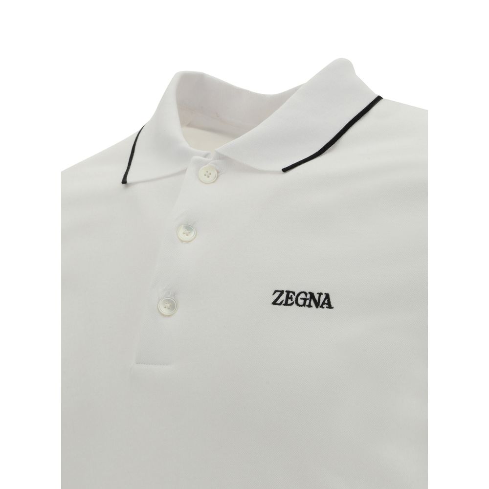 White Elastane Polo Shirt