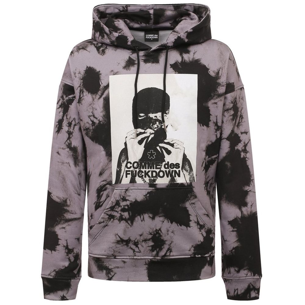 Gray Cotton Men Sweater with Hood