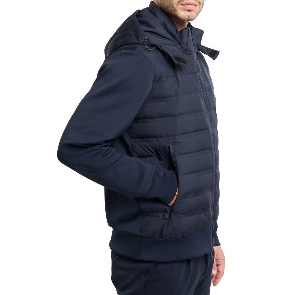 Blue Polyester Men Jacket