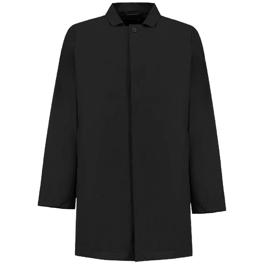 Black Recycled Polyester Men Trench Coat