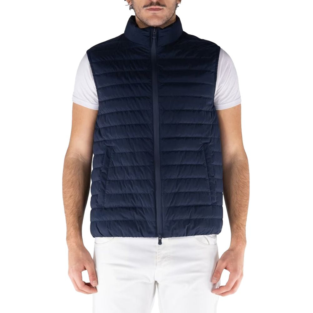 Blue Polyester Men's Vest