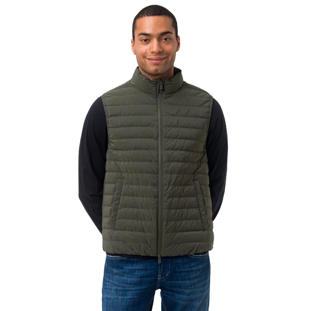 Green Polyester Men Vest