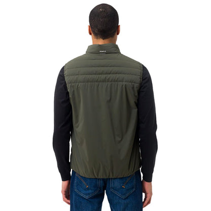 Green Polyester Men Vest