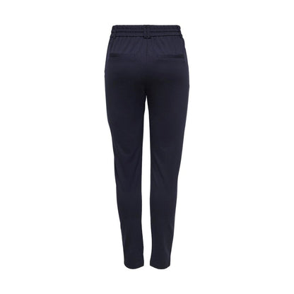 Blue Viscose Casual Pants