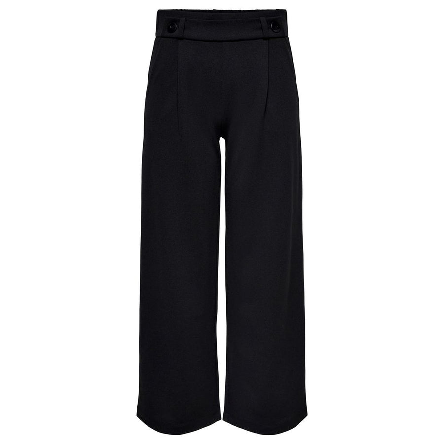 Black Polyester Casual Pants