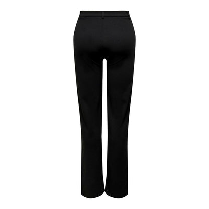 Black Elastane Casual Pants
