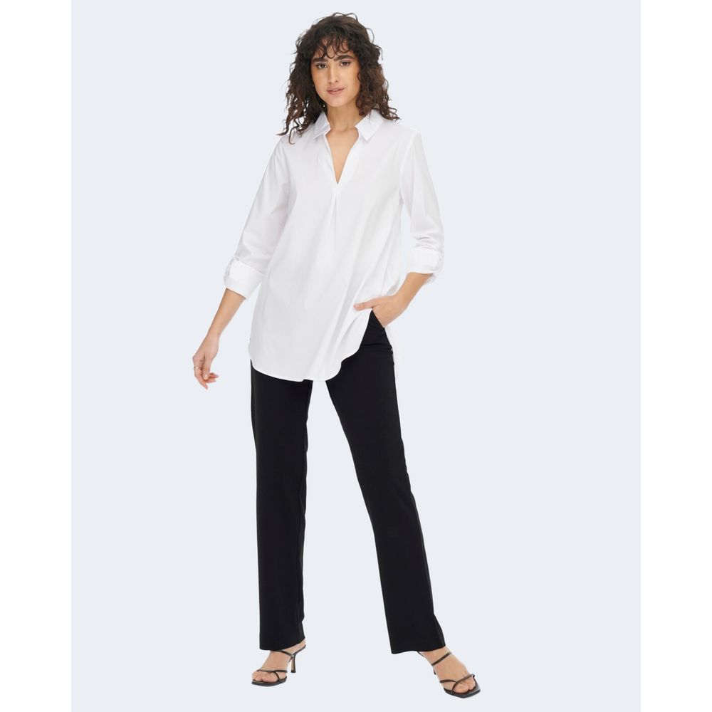 Black Elastane Casual Pants