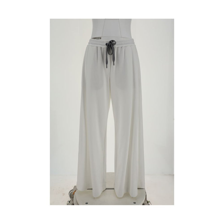 White Cotton Casual Pants