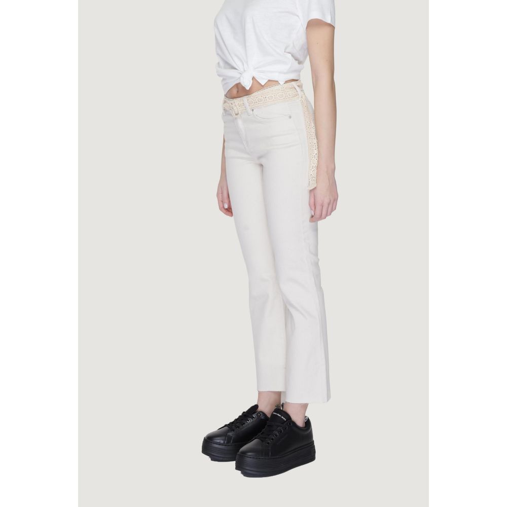 Beige Cotton Bootcut Jean