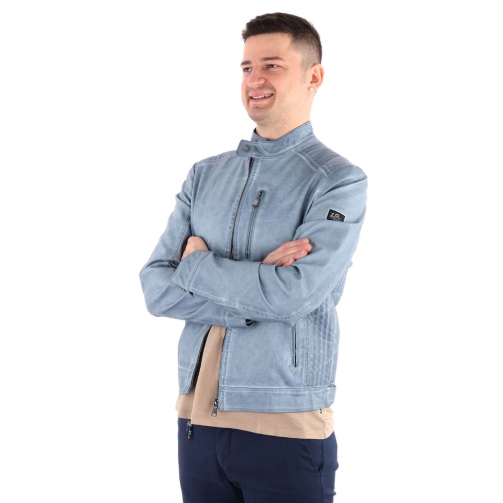 Blue Polyethylene Men Jacket