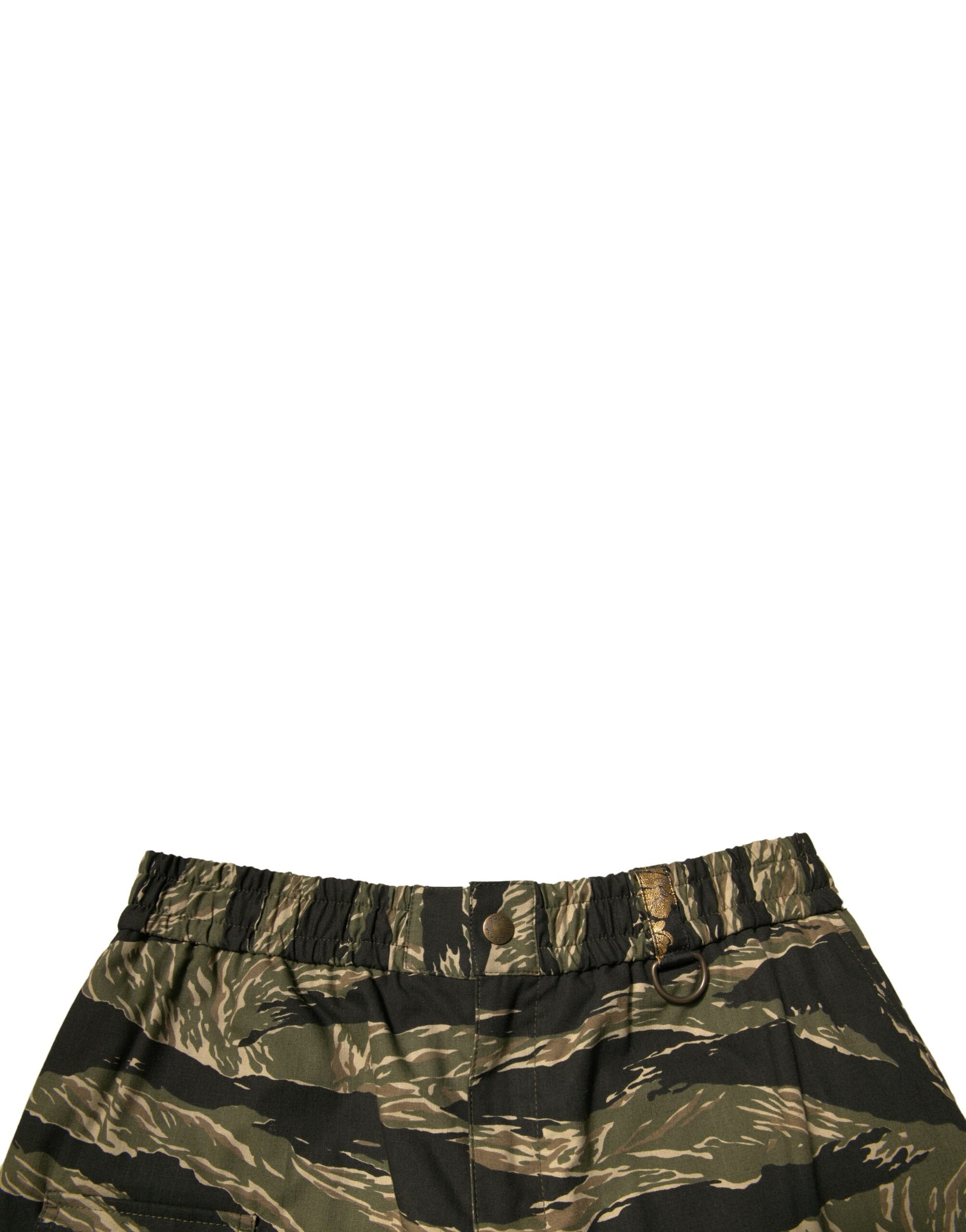 Black Gold Patterned Cotton Bermuda Shorts