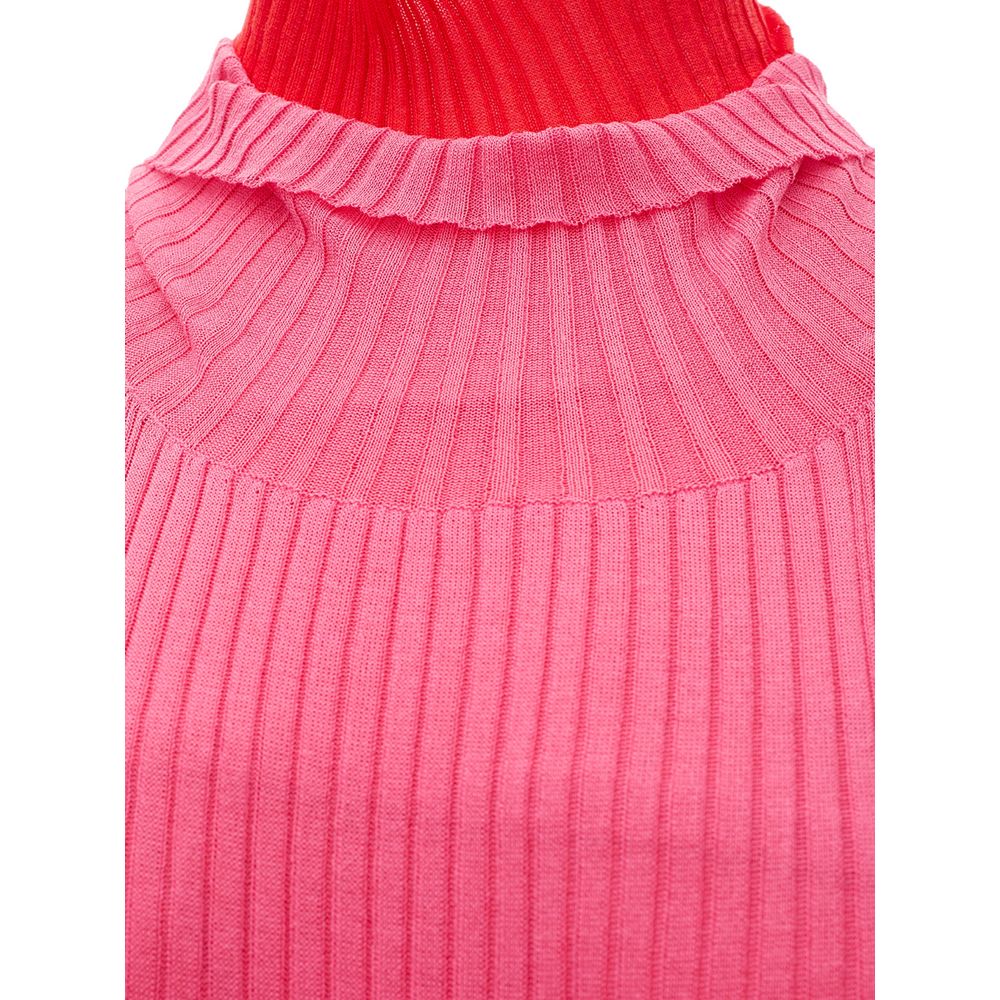 Pink Cotton Casual Dress