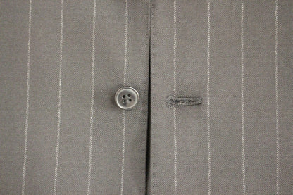 Black Striped Wool Logo Vest