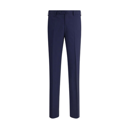 Blue Fleece Wool Dress Pants