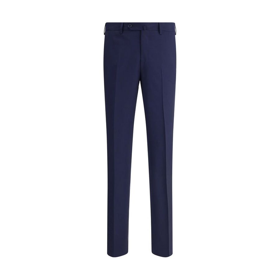 Blue Fleece Wool Dress Pants
