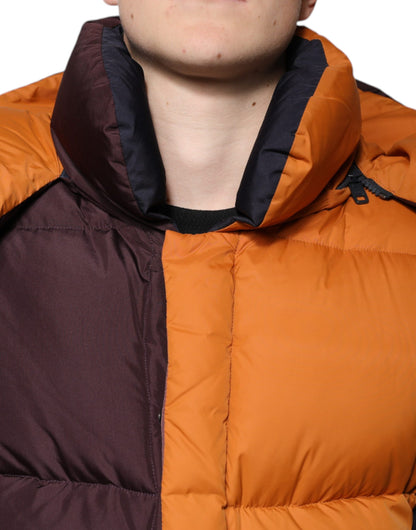 Multicolor Quilted Hooded Puffer Jacket