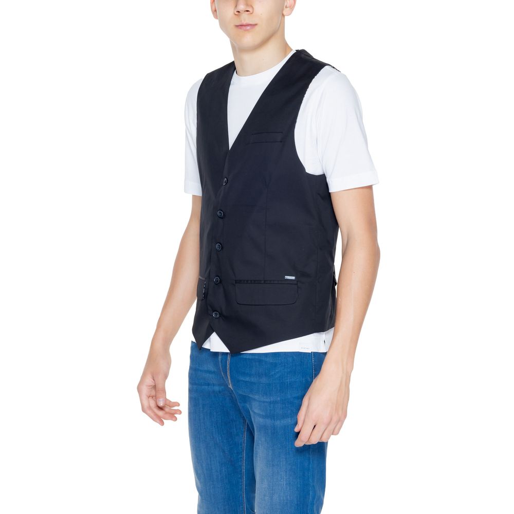 Black Cotton Waistcoat