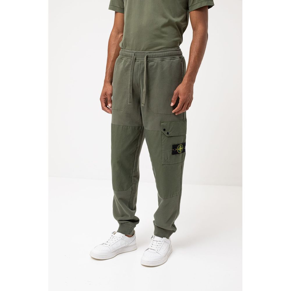 Green Cotton Men's Tracksuit Pant