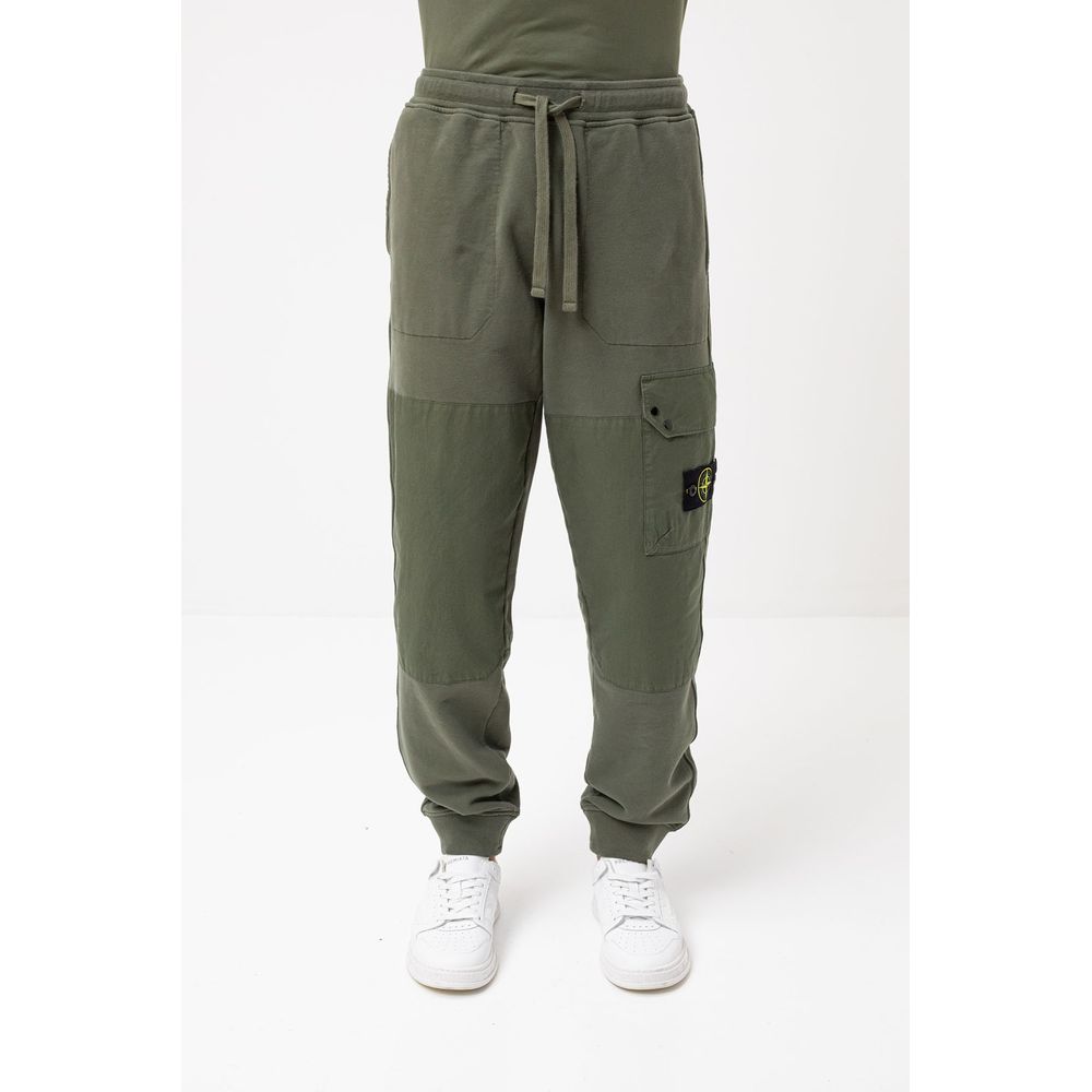 Green Cotton Men's Tracksuit Pant