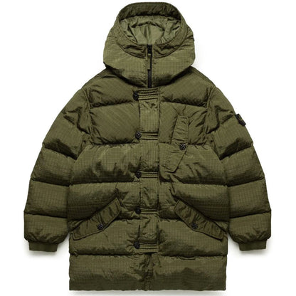 Green Nylon Men Parka