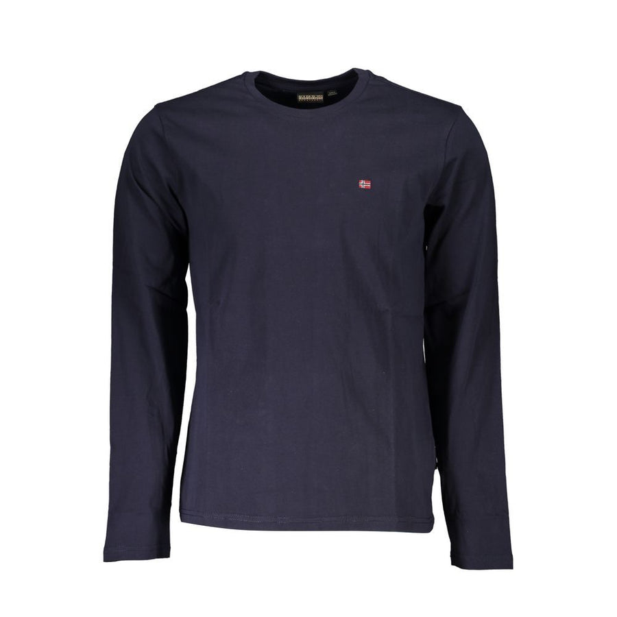Blue Cotton Long Sleeve T-Shirt
