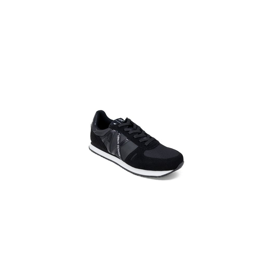 Black Polyester Athletic Sneakers