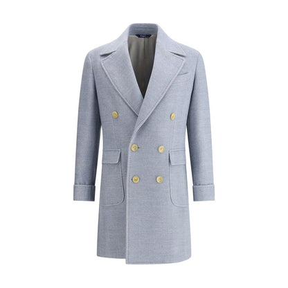 Light Blue Fleece Wool Coat