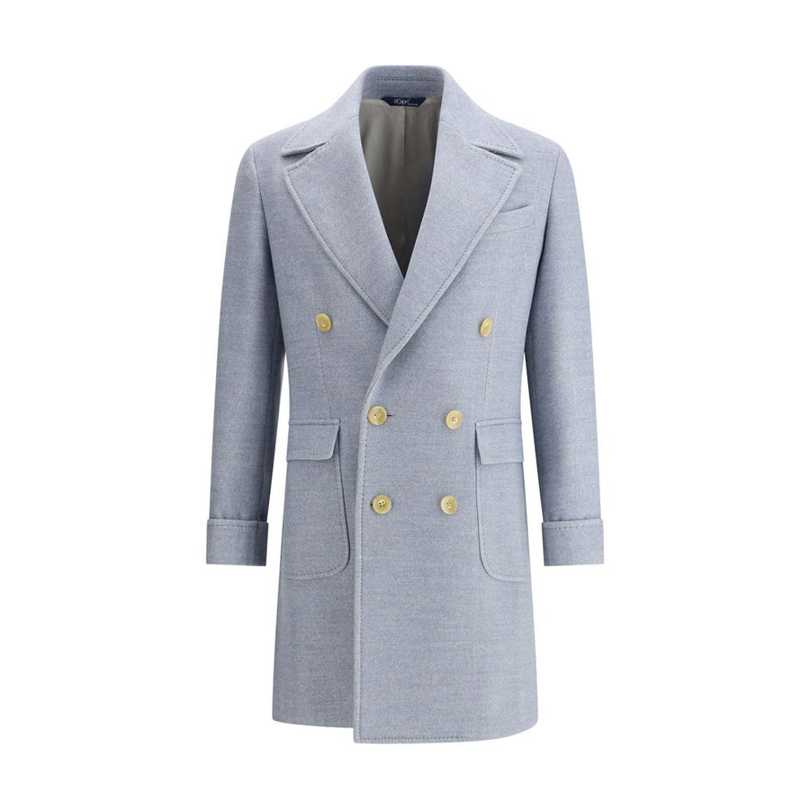 Light Blue Fleece Wool Coat
