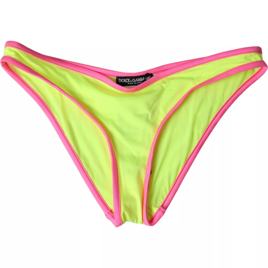 Yellow Pink Nylon Swimwear Bottom Beachwear Bikini