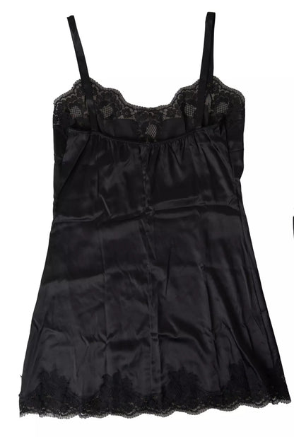Black Lace Silk Sleepwear Camisole Top Underwear