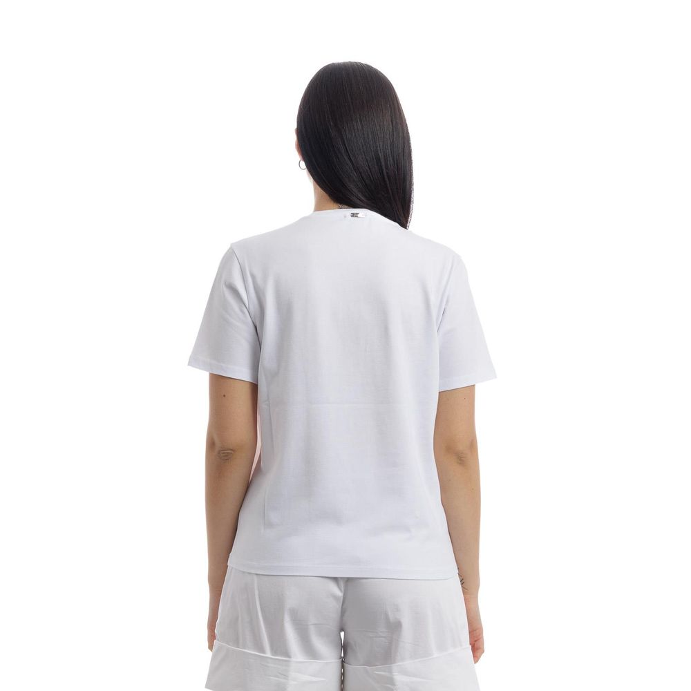 White Cotton Women T-Shirt