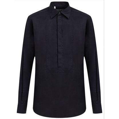 Navy Blue Cotton Dress Shirt
