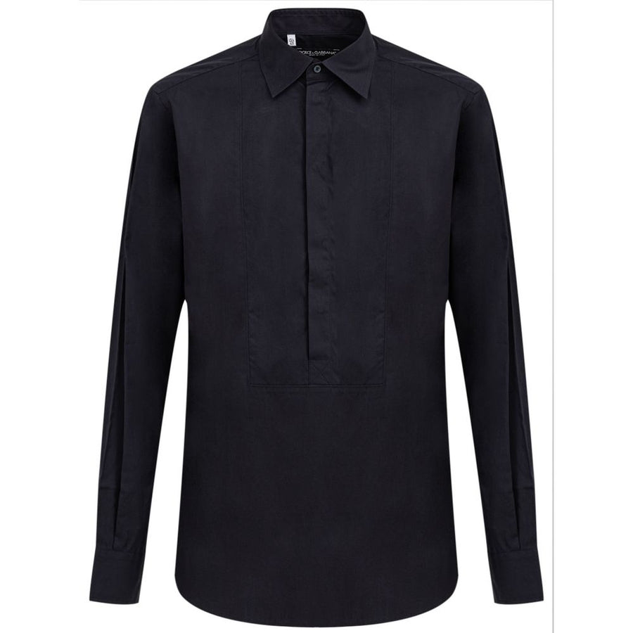 Navy Blue Cotton Dress Shirt