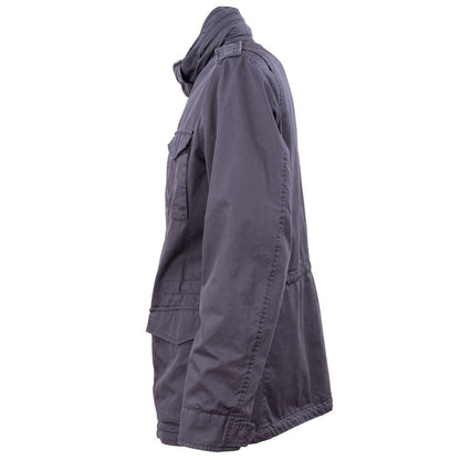 Blue Cotton Men Jacket