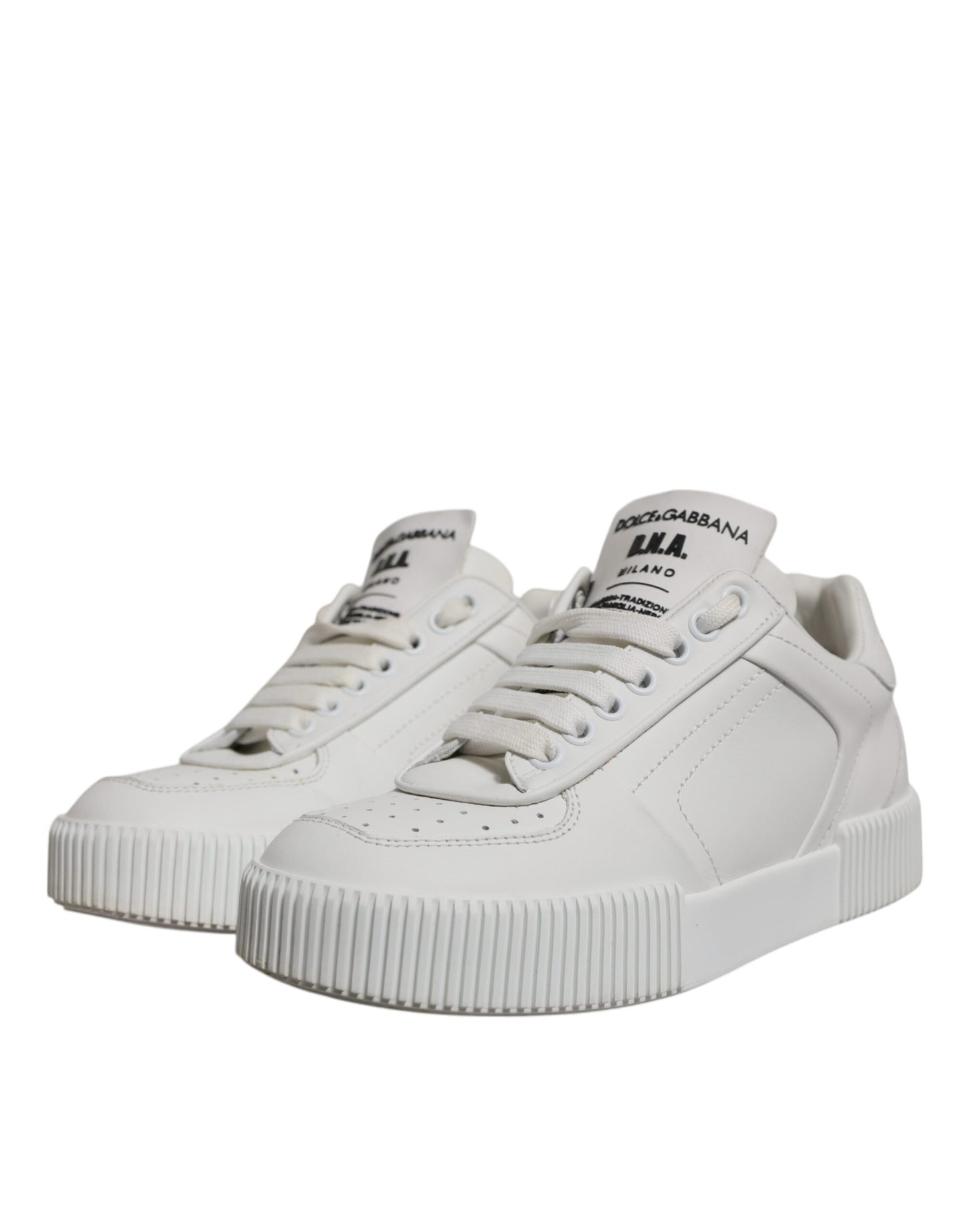 White Miami Leather Low Top Sneakers Shoes